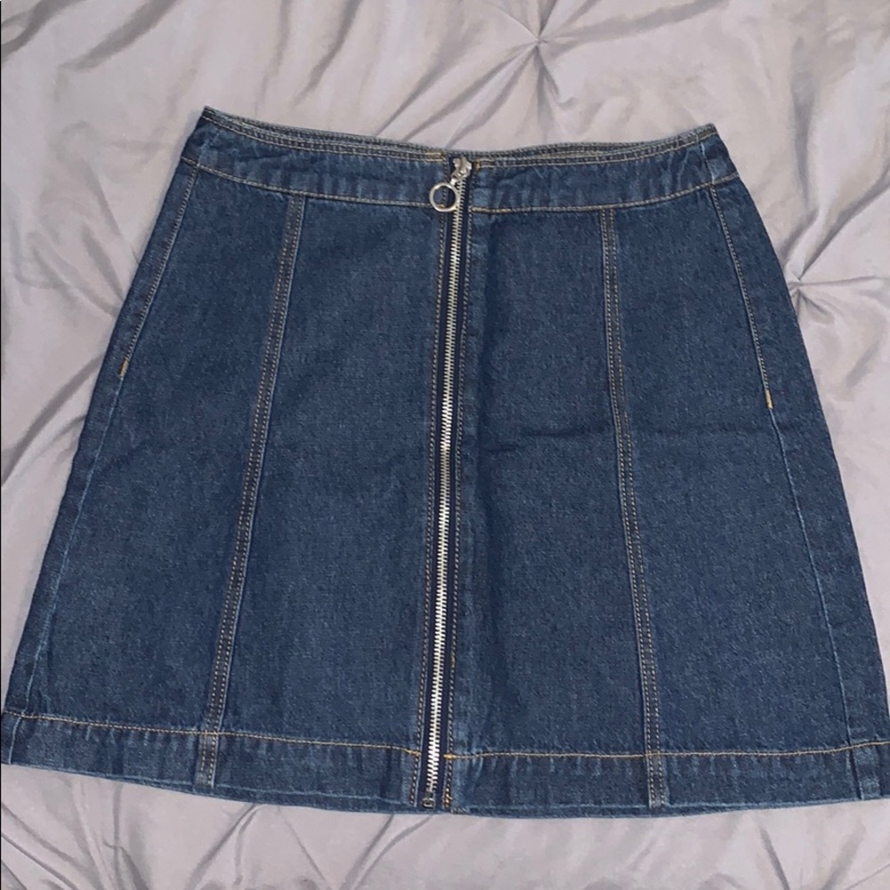 Denim zipper skirt
